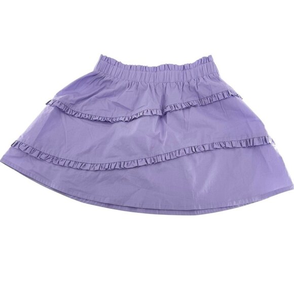 Taylor Tillman Purple Mini Skirt with Ruffled Tiers, M - Picture 2 of 5
